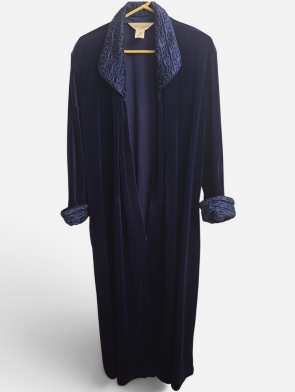 Diamond Tea Full Length Half Zip Oversized Velour Velveteen Mumu Robe Sz XL